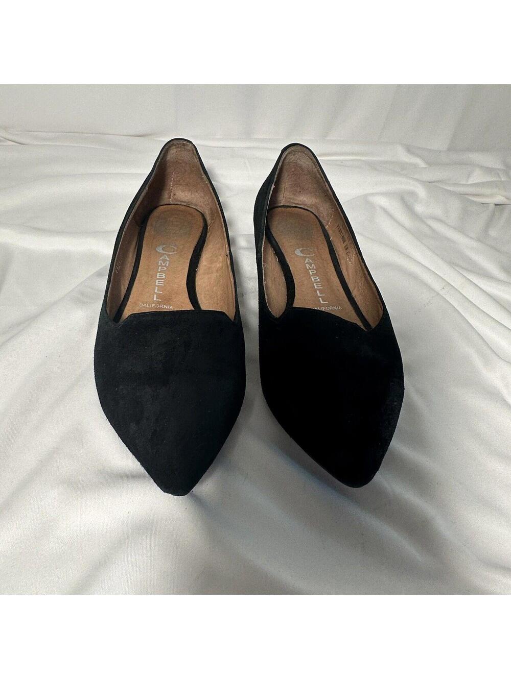JEFFREY CAMPBELL IBIZA SONNET BLACK SUEDE FLATS SIZE 6.5  LEATHER CALIFORNIA